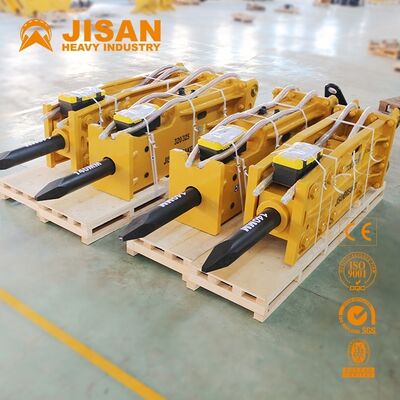 JISAN 20ton Mesin Bangunan Excavator Attachment Hydraulic Breaker Hammer dengan inti mesin kekuatan tinggi