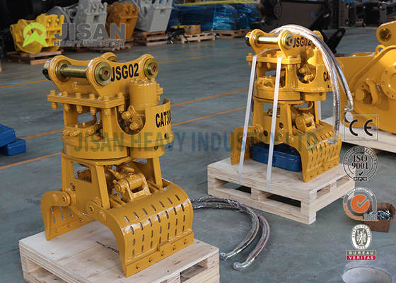Grapple Pembongkaran Berputar Persegi, Grab Penyortiran Batu Hidrolik Excavator