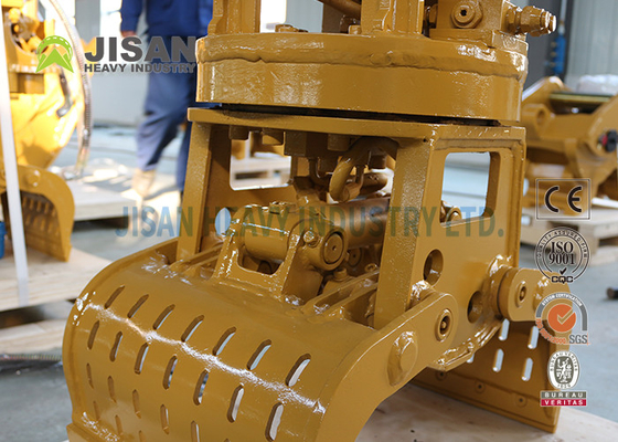 Grapple Pembongkaran Berputar Persegi, Grab Penyortiran Batu Hidrolik Excavator