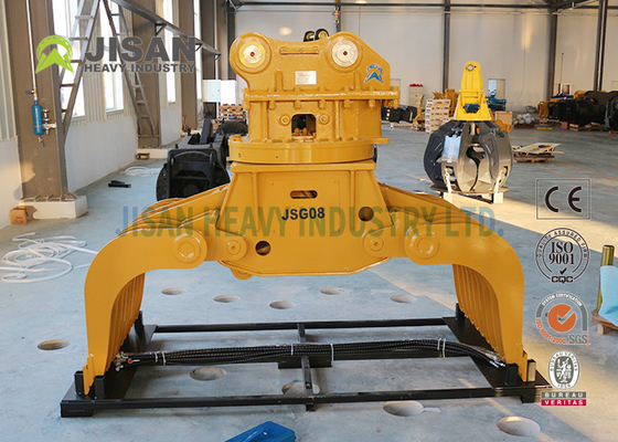 Grapple Pembongkaran Berputar Persegi, Grab Penyortiran Batu Hidrolik Excavator