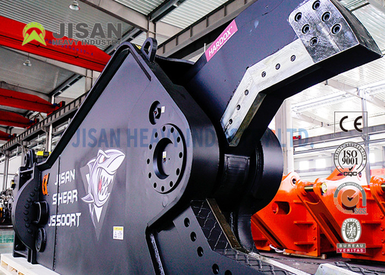 Pemotong Baja Karbon Excavator Dengan Langkah Silinder 800mm Dan Panjang Pisau 450mm