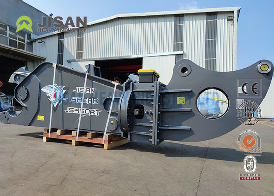 Pemotongan dan Pemulihan Sarang Bahan Dengan Teyun Tycs450rt Hydraulic Shear Untuk Excavator Di Situs Penghancuran Industri