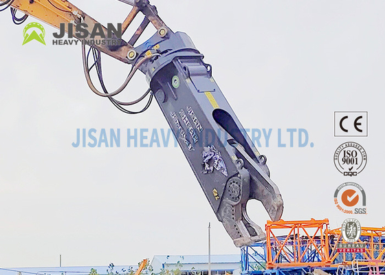 Pemotongan dan Pemulihan Sarang Bahan Dengan Teyun Tycs450rt Hydraulic Shear Untuk Excavator Di Situs Penghancuran Industri