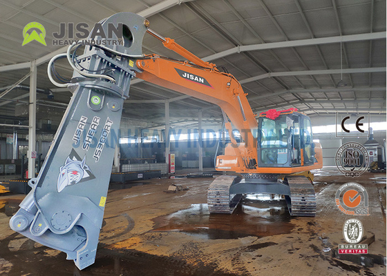 Pemotongan dan Pemulihan Sarang Bahan Dengan Teyun Tycs450rt Hydraulic Shear Untuk Excavator Di Situs Penghancuran Industri