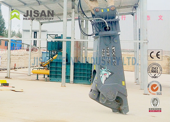 Pemotongan dan Pemulihan Sarang Bahan Dengan Teyun Tycs450rt Hydraulic Shear Untuk Excavator Di Situs Penghancuran Industri