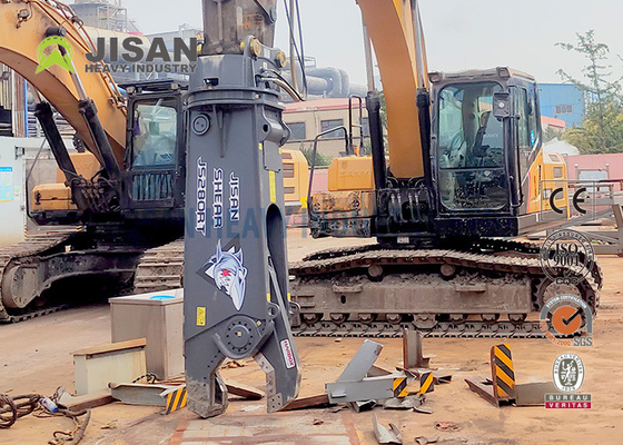 Pemotongan dan Pemulihan Sarang Bahan Dengan Teyun Tycs450rt Hydraulic Shear Untuk Excavator Di Situs Penghancuran Industri