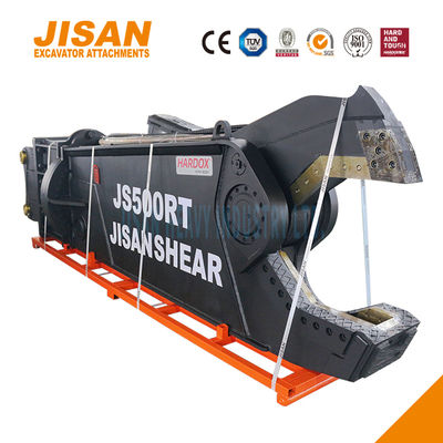 Gunting Logam Ekskavator JS800RT Dengan Rotasi 360 Derajat Dan Dudukan Pisau Kekuatan Tinggi Untuk Situs Pembongkaran Industri