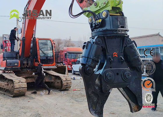 360 Deg Rotation Excavator Metal Shears High Strength Steel Replaceable Blade Abrasion-Resistant
