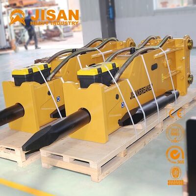 JISAN 20ton Mesin Bangunan Excavator Attachment Hydraulic Breaker Hammer dengan inti mesin kekuatan tinggi