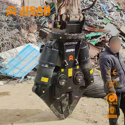 Sikat logam excavator serbaguna dengan bukaan rahang lebar dan silinder kekuatan yang kuat untuk daur ulang beton dan pembongkaran