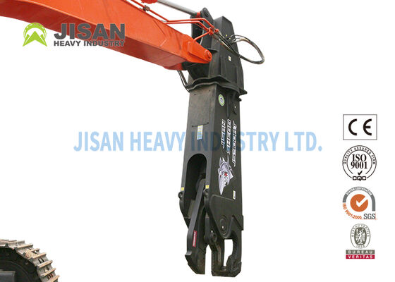Gunting Logam Ekskavator Baja Tahan Aus Hardox 450 dengan Rotasi 360 Derajat untuk Pemasangan Lengan 40-50 Ton