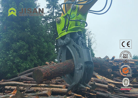 Double Linkage Hydraulic Log Grapple 1500mm Jaw Pembukaan Untuk 20 Ton 320 Excavator