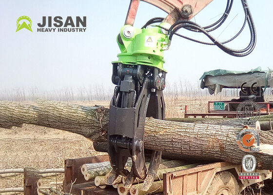 360 derajat Rotasi Hydraulic Log Grapple 45 Ton Memadatkan Kekuatan Untuk 20-30 Ton Excavator