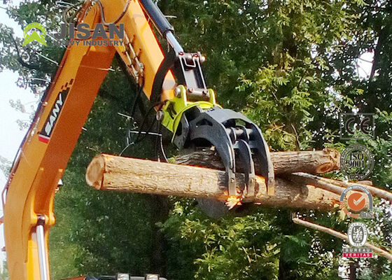 Hydraulic Log Grapple 28 Ton Compacting Force 360 Rotation Untuk Excavator 10-16 Ton