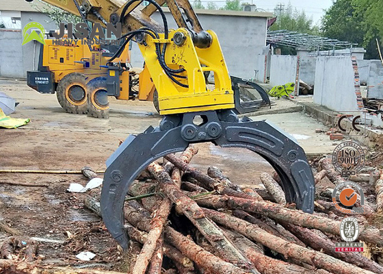 Universal Skid Steer Mounting Hidrolik Log Grapple Dengan 2 Silinder