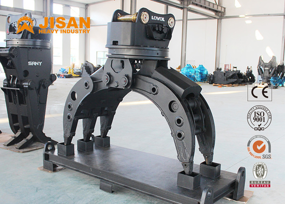 Baja Kekuatan Tinggi 1.2m Batu Hidraulik Excavator Ambil Warna Kuning