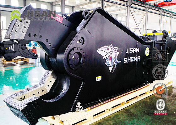 Gunting Logam Ekskavator Tugas Berat untuk Memotong Logam Ferrous, Skrap Aluminium, dan Pemrosesan Material Pembongkaran Industri